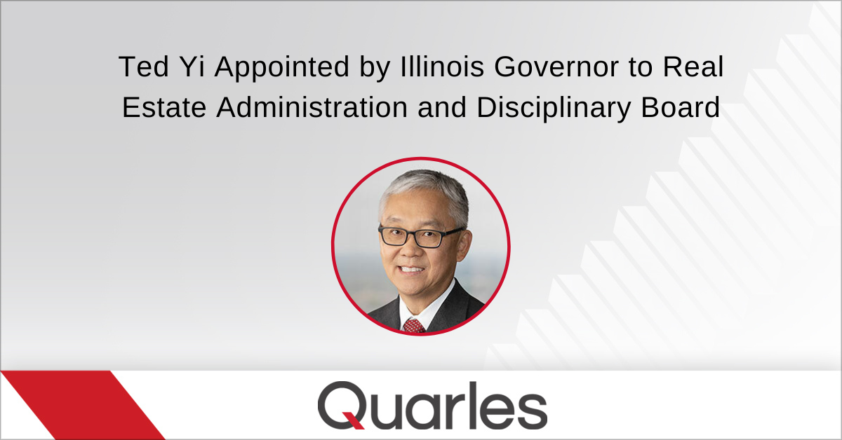 Ted Yi Appointed by Illinois Governor to Real Estate Administration and